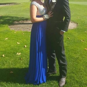 Blue and silver Night Studio prom dress size 6